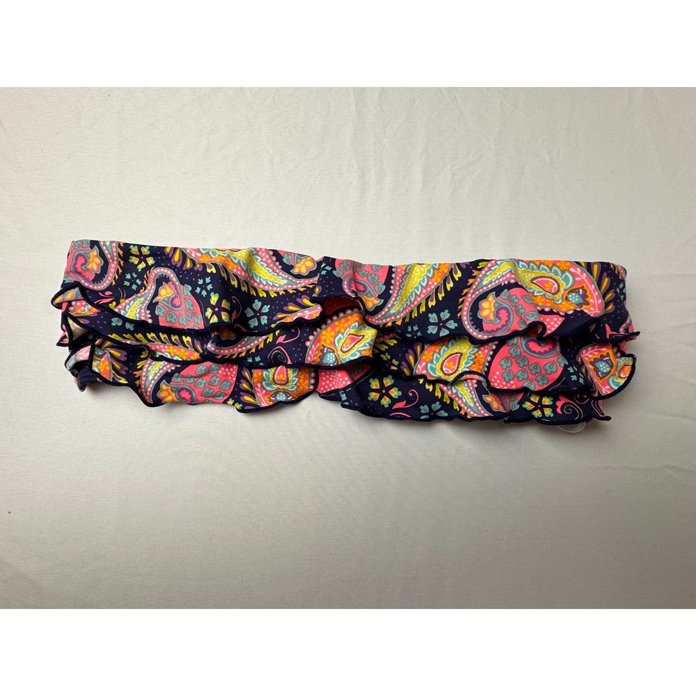 NWT‎ OndadeMar Paisley Ruffle Bandeau Bikini Top Swimsuit Medium